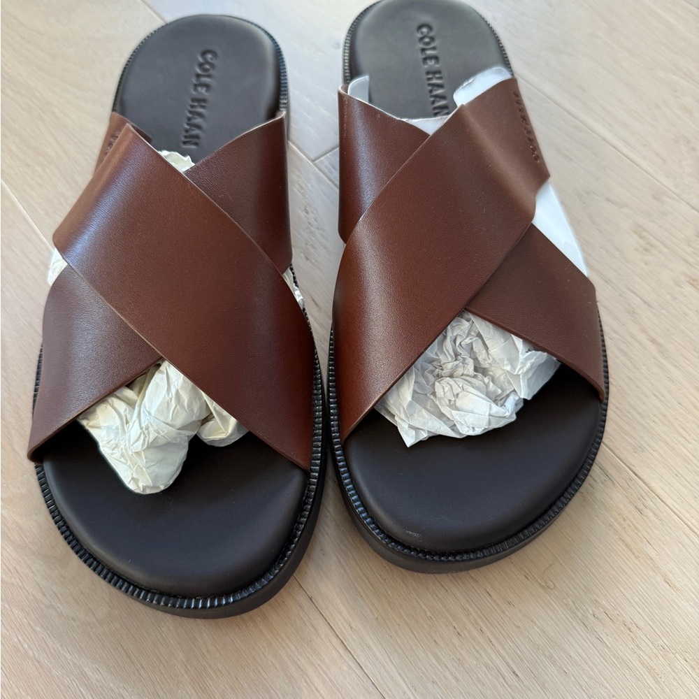 Cole Haan Men's Brown Leather Slides
